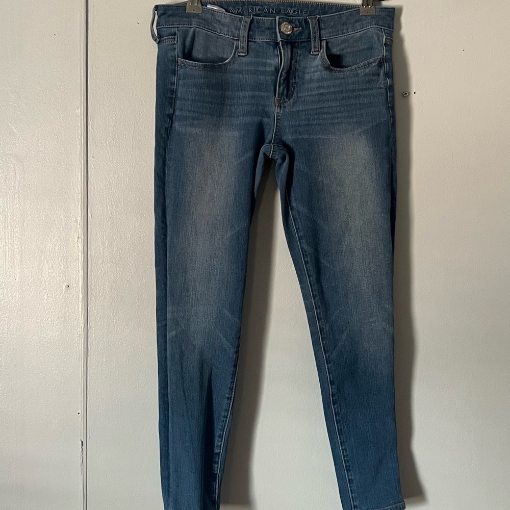 American Eagle Outfitters Women's Dark Blue Skinny Jeans